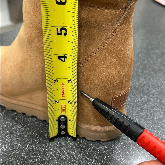 UGG Tan Over the Knee Boots with Fur Trim - Picture 7 of 7